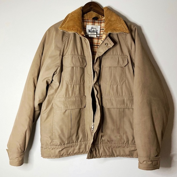 Woolrich Other - WOOLRICH Vintage Jacket Flannel Lining Corduroy Collar Large Stadium Jacket